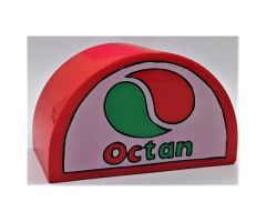 Duplo, Brick 2 x 4 x 2 Curved Top with Octan Logo Pattern