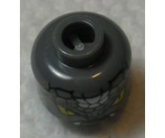 Minifigure, Head Alien with Yellow Snake Eyes, Fangs and Black and White Scales Pattern (Snike) - Blocked Open Stud