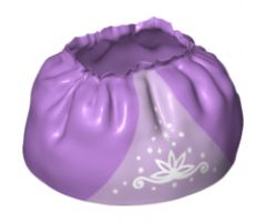 Duplo, Figure Wear & Utensil Cloth Skirt Satin with Swirling Floral Design and Stardust on Lavender Underskirt Pattern