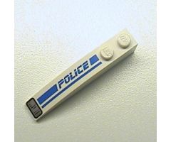 Slope, Curved 6 x 1 with Police Blue Line and Headlight Pattern Left
