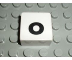 Duplo, Tile 2 x 2 x 1 with Black Lowercase Letter o Pattern