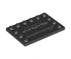 Tile, Modified 4 x 6 with Studs on Edges with 'Lamborghini Sian FKP 37' Pattern