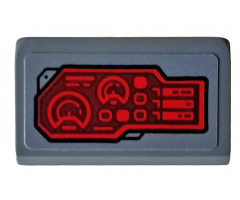 Slope 30 1 x 2 x 2/3 with Red Control Panel, Sight and Radar Pattern Model Left Side (Sticker) - Set 76159