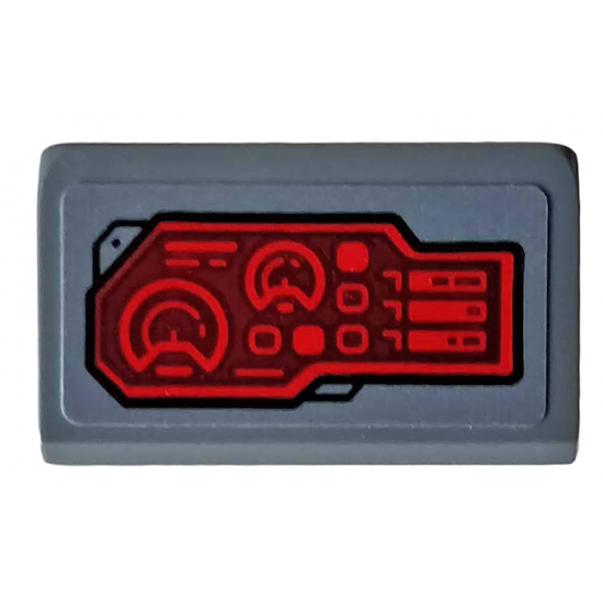 Slope 30 1 x 2 x 2/3 with Red Control Panel, Sight and Radar Pattern Model Left Side (Sticker) - Set 76159