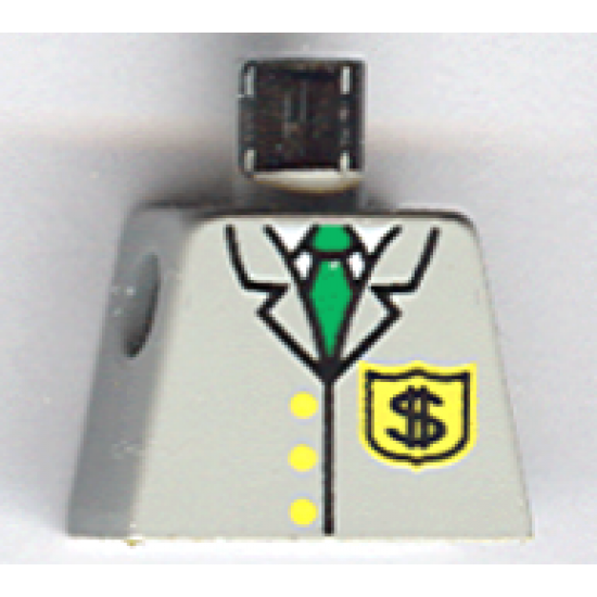 Torso Bank Employee Jacket with Tie and Dollar Sign Badge Pattern