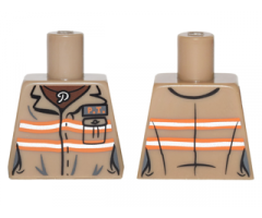 Torso Ghostbusters Jumpsuit Female with 'P.T.' ID Badge and 'P' Necklace Pattern