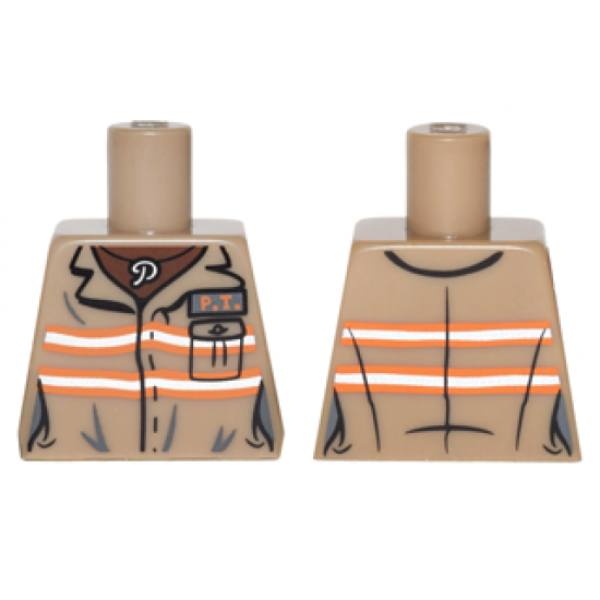 Torso Ghostbusters Jumpsuit Female with 'P.T.' ID Badge and 'P' Necklace Pattern