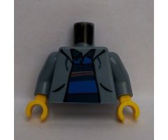 Torso Spider-Man Sweatshirt Jacket over Polo Shirt with Horizontal Stripes Pattern / Sand Blue Arms / Yellow Hands