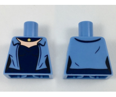 Torso Female Jacket over Dark Blue Shirt and Necklace, Light Nougat Neck Pattern