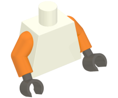 Torso Plain / Orange Arms / Dark Bluish Gray Hands