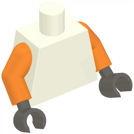 Torso Plain / Orange Arms / Dark Bluish Gray Hands