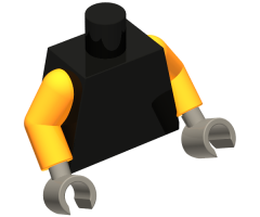 Torso Plain / Orange Arms / Dark Bluish Gray Hands