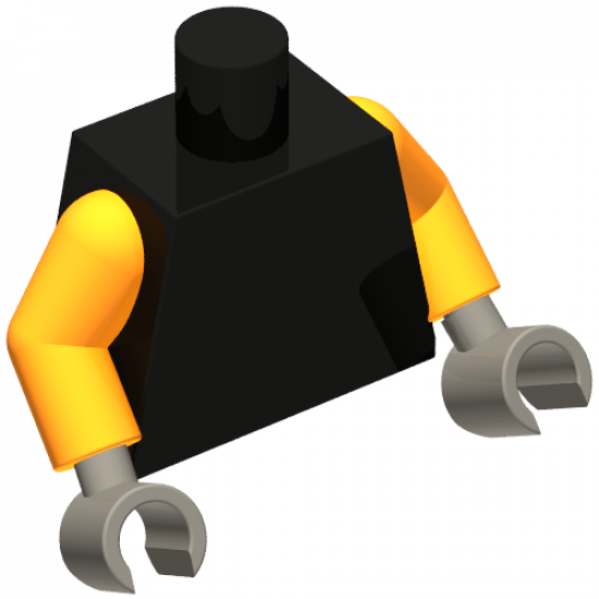Torso Plain / Orange Arms / Dark Bluish Gray Hands