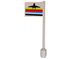 Flag on Flagpole, Straight with Classic Airport Logo Pattern on Both Sides (Stickers) - Set 6396