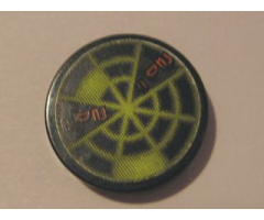 Tile, Round 2 x 2 with Neon Green Radar Type 1 Pattern (Sticker) - Set 7691