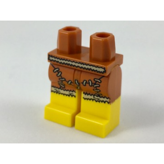 Hips and Yellow Legs with Dark Orange Animal Skin Skirt Pattern