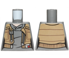 Torso SW Female Shirt with Dark Tan Vest with Pockets Pattern (Jyn Erso)