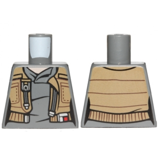 Torso SW Female Shirt with Dark Tan Vest with Pockets Pattern (Jyn Erso)