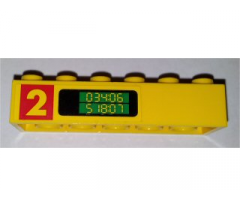 Brick 2 x 6 with Number 2 and '034:06 518:07' Pattern on Both Sides (Stickers) - Set 1256