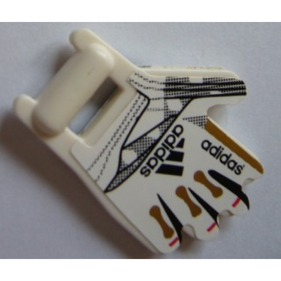 Minifigure, Utensil Soccer Goalie Mitt with Finger Pattern on Both Sides and Adidas Logos Right (Stickers) - Set 3573