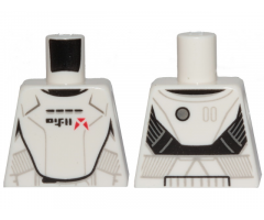 Torso SW Armor Jet Trooper with Black Alien Characters and Red Markings Pattern