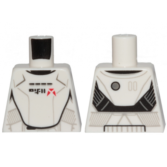 Torso SW Armor Jet Trooper with Black Alien Characters and Red Markings Pattern