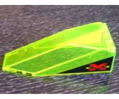 Windscreen 10 x 4 x 2 1/3 Canopy with Red Extreme Team Logo on Black Triangle Pattern on Both Sides (Stickers) - Set 6582