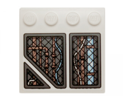 Tile, Modified 4 x 4 with Studs on Edge with Copper Pipes and Bright Light Blue Wires under Black Screen Pattern Model Right (Sticker) - Set 70226