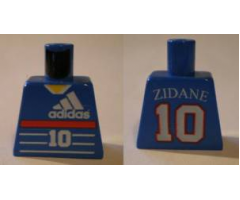 Torso Soccer Adidas Logo, Red Stripe, Number 10, Zidane on Back Pattern