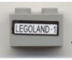 Brick 1 x 2 with 'Legoland-1' Pattern (Sticker) - Set 3442