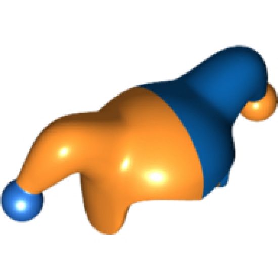 Minifigure, Headgear Jester's Cap with Blue Left Side and Blue Pom Pom Right Side Pattern