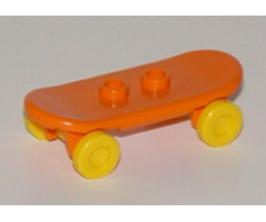 Minifigure, Utensil Skateboard with Trolley Wheel Holders and Yellow Trolley Wheels (42511 / 2496)