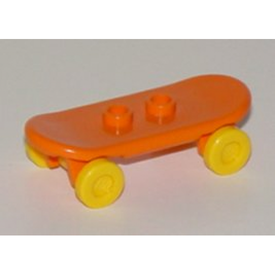 Minifigure, Utensil Skateboard with Trolley Wheel Holders and Yellow Trolley Wheels (42511 / 2496)