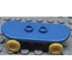Minifigure, Utensil Skateboard with Trolley Wheel Holders and Yellow Trolley Wheels (42511 / 2496)
