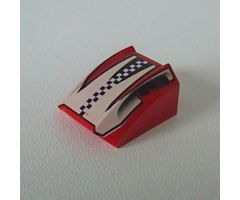 Slope, Curved 2 x 2 Lip with Checkered Stripe Pattern (Set 8350)