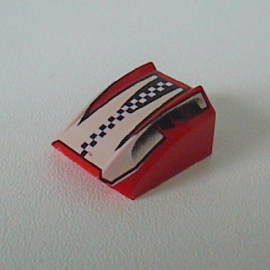 Slope, Curved 2 x 2 Lip with Checkered Stripe Pattern (Set 8350)