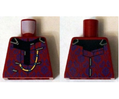 Torso Vest with Dark Purple Flowers and Chain over Black Shirt Pattern