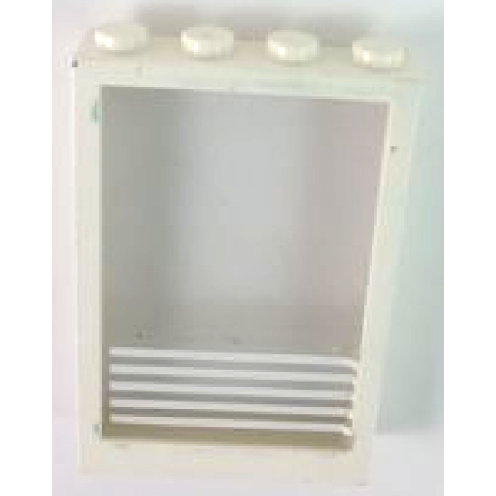 Window 1 x 4 x 5 with Fixed Glass and 5 White Stripes Pattern (Sticker) - Sets 6380 / 6392 / 6393