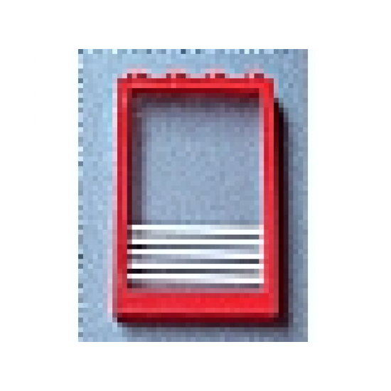 Window 1 x 4 x 5 with Fixed Glass and 5 White Stripes Pattern (Sticker) - Sets 6380 / 6392 / 6393