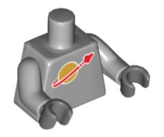 Torso Space Classic Moon Logo High on Torso Pattern, Inside with Ribs (second reissue) / Light Bluish Gray Arms / Dark Bluish Gray Hands