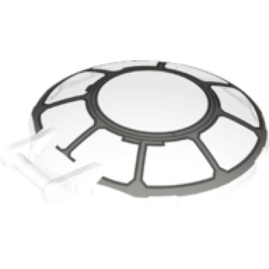 Dish 6 x 6 Inverted - No Studs with Bar Handle with SW Millennium Falcon Cannon Window Pattern
