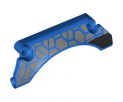 Technic, Panel Car Mudguard Arched 9 x 2 x 3 Straight Top with Silver and Black Race Pattern Model Left Side