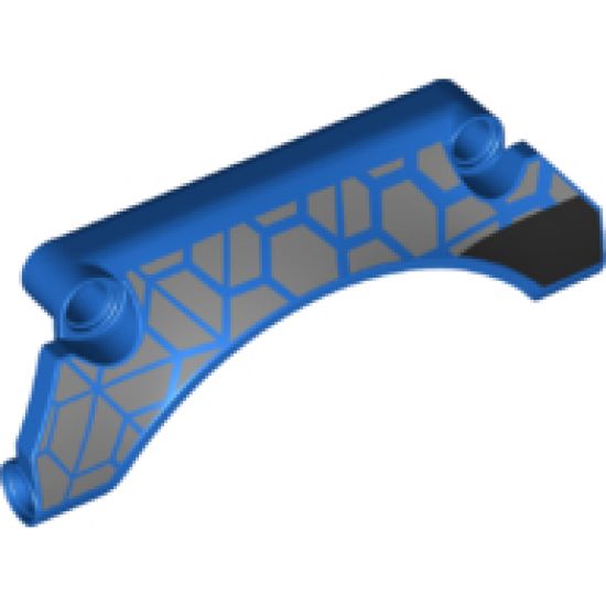 Technic, Panel Car Mudguard Arched 9 x 2 x 3 Straight Top with Silver and Black Race Pattern Model Left Side
