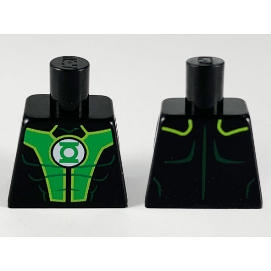 Torso Bright Green Panels, Green Lantern Logo Pattern