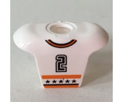 Minifigure, Body Wear Hockey Body Armor with NHL Logo and Black Number 2 Pattern