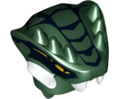 Minifigure, Head, Modified Snake with Horns and Black Scales Pattern (Lizaru)