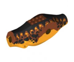 Animal, Body Part Dinosaur Middle Tyrannosaurus rex with Dark Orange Top with Black Stripes and Spots Pattern