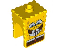 Minifigure, Head, Modified SpongeBob SquarePants with Bottom Teeth Pattern