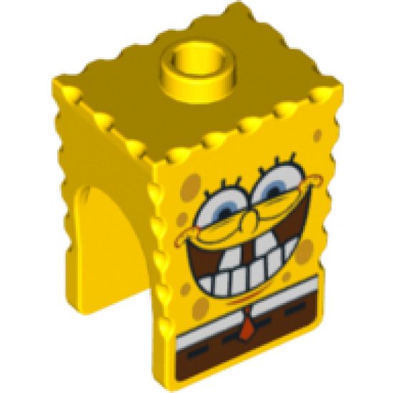 Minifigure, Head, Modified SpongeBob SquarePants with Bottom Teeth Pattern