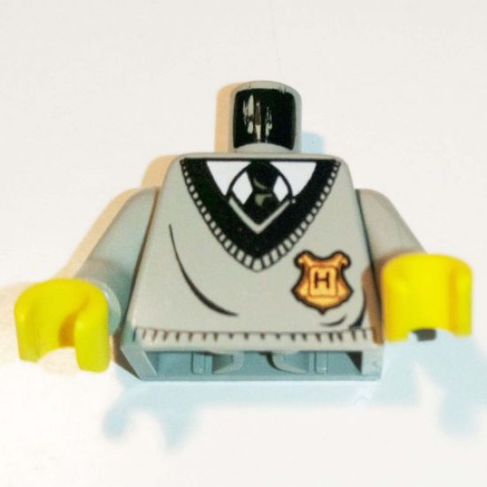 Torso Harry Potter Uniform Hogwarts Shield Pattern / Light Gray Arms / Yellow Hands